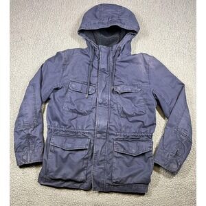 Gap Pendleton Jacket Mens Medium Blue Hooded Fatigue Lined Parka Outdoor